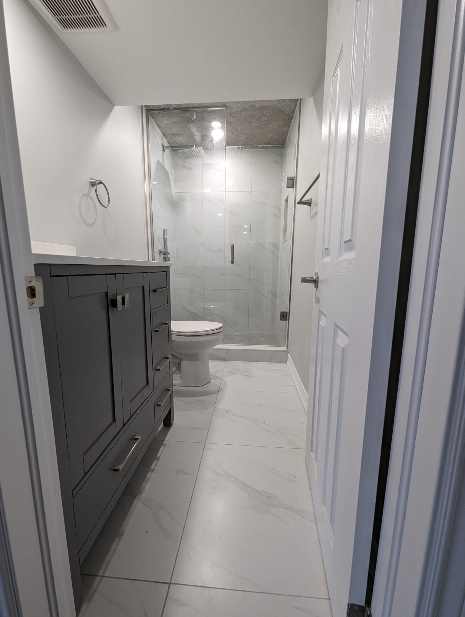 Bathroom tile renovation